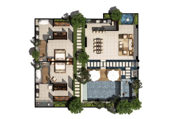 Chandra Villas 7 Floorplan | Seminyak, Bali