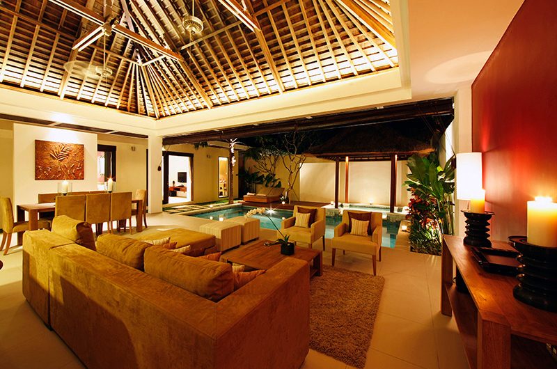 Chandra Villas Chandra Villas 6 Indoor Living Area with Pool View | Seminyak, Bali
