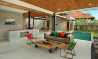 Sativa Villas Villa Orchid Indoor Living Area with Pool View | Ubud, Bali