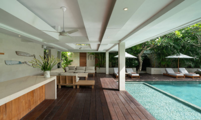 Villa Zambala Pool Side Area with Sun Beds | Canggu, Bali
