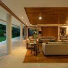 Villa Zambala Pool Side Lounge Area with Lights at Night | Canggu, Bali
