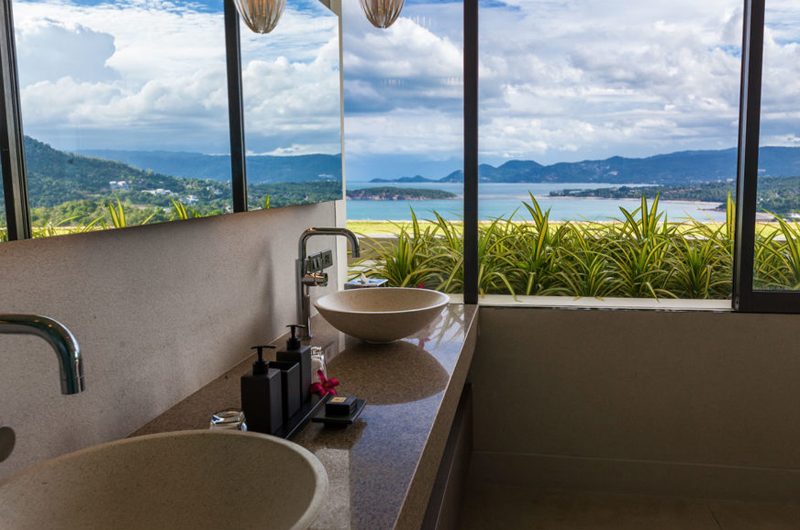Villa Anavaya Bathroom with Sea View | Choeng Mon, Koh Samui