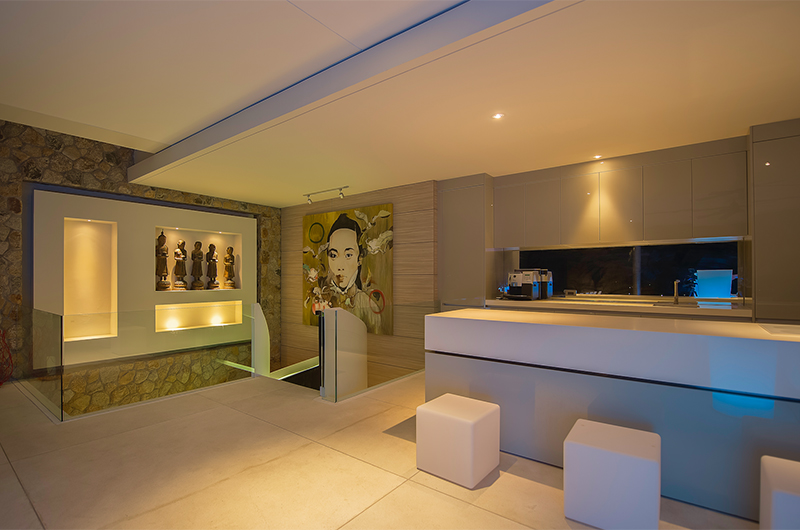 Villa Anavaya Kitchen Area at Night | Choeng Mon, Koh Samui