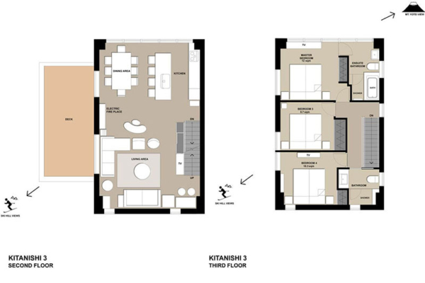 Kitanishi Kitanishi 3 Second and Third Floor Floorplan | Hirafu, Niseko