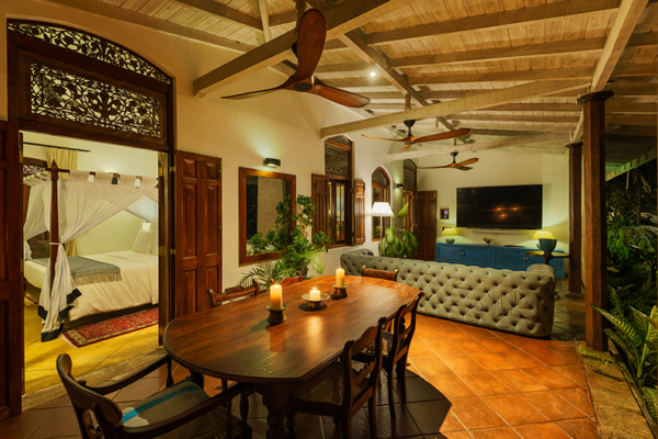 JH Villa Open Plan Living and Dining Area with TV | Habaraduwa, Sri Lanka