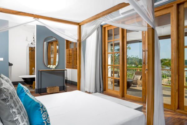 The Boat House Spacious Bedroom with Four Poster Bed | Dickwella, Sri Lanka