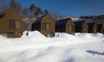 Gakuto Villas Exterior with Snow View | Hakuba, Nagano