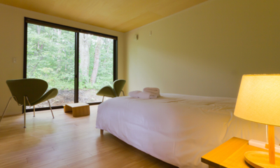 Gakuto Villas Master Bedroom with View | Hakuba, Nagano