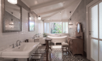 White House Bathroom with Bathtub | Seminyak, Bali