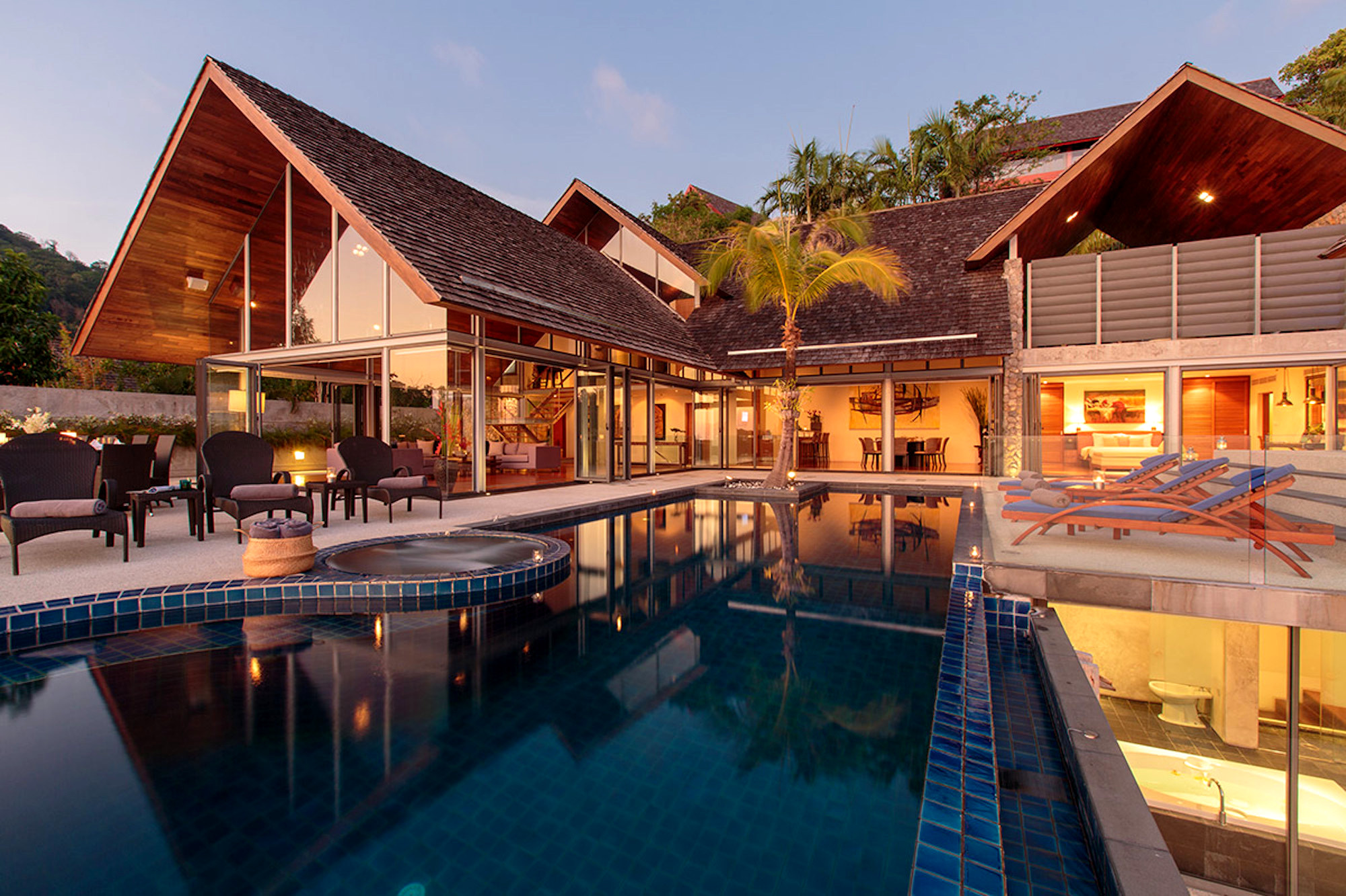 Phuket Kamala Villa Viman Pool Sunset
