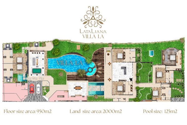Lataliana Villas Villa La Floorplan | Seminyak, Bali