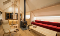 Koho Living Room with Fireplace | Hirafu, Niseko