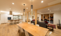 Yuzuki Living and Dining Area with Pool View | Hirafu, Niseko