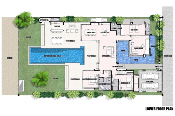 Coastal Escape Natai Lower Floorplan | Natai, Phang Nga