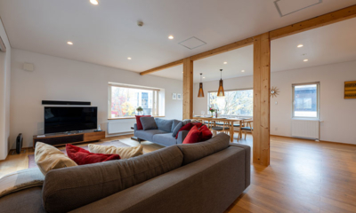 Yuzuki Living and Dining Area with View | Hirafu, NIseko