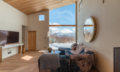 Foxwood D Living Area with Mountain View | Higashiyama, Niseko