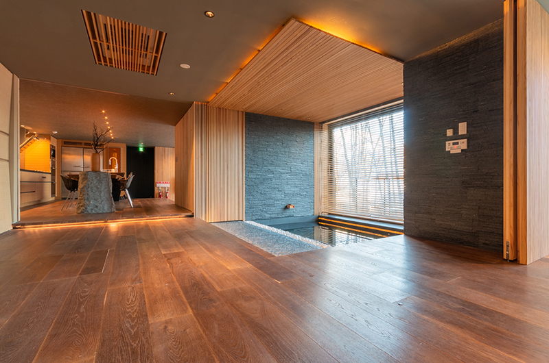 Hideaway on Escarpment Living Area with Bathtub | Hirafu, Niseko