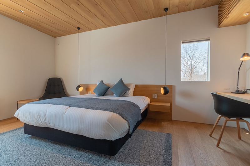 Silver Dream Bedroom Area with Study Table | Hirafu, Niseko