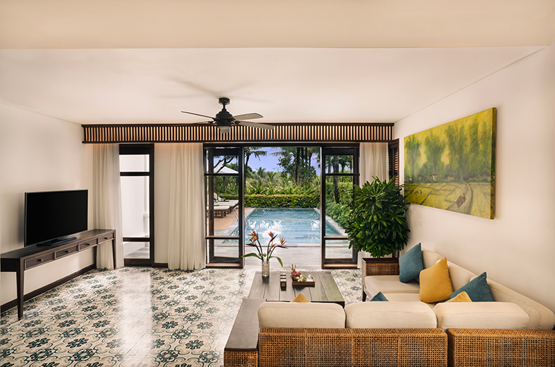 The Anam Three Bedroom Hilltop Villa Pool Side Living Area | Cam Ranh, Vietnam