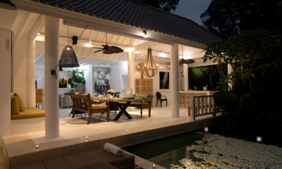 Sungai Jungle Villas Living Area View at Night | Tabanan, Bali