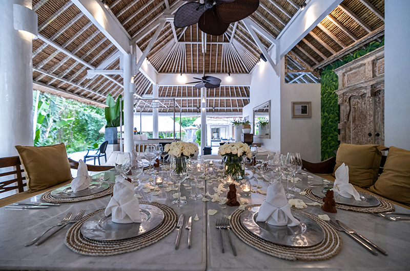 Sungai Jungle Villas Dining with Crockery and View | Tabanan, Bali