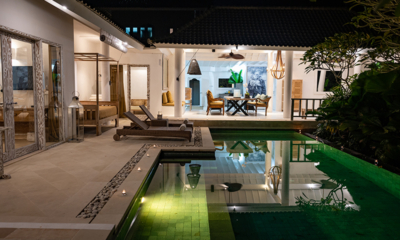 Sungai Jungle Villas Outdoor Area at Night | Tabanan, Bali