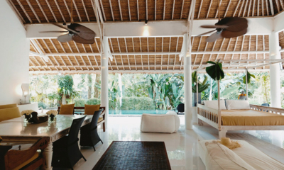 Sungai Jungle Villas Sungai Jungle One Living and Dining Area with Pool View | Tabanan, Bali