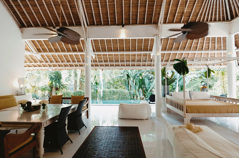 Sungai Jungle Villas Sungai Jungle One Living and Dining Area with Pool View | Tabanan, Bali