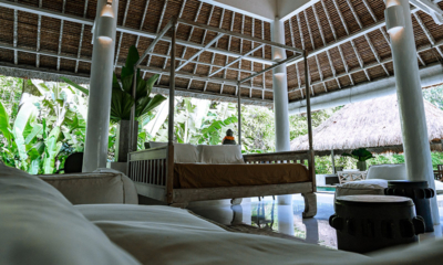 Sungai Jungle Villas Indoor Lounge Area with View | Tabanan, Bali
