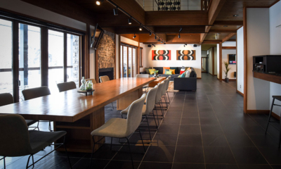 Powderhouse Dining Area with Snow View | Hakuba, Nagano