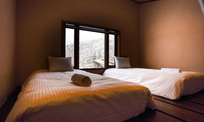 Powderhouse Bedroom with Twin Beds | Hakuba, Nagano