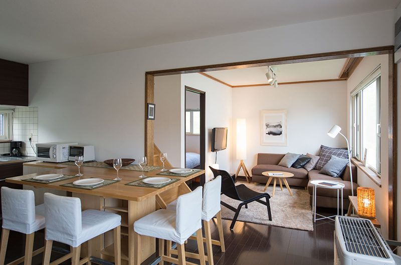 Kuma Cabin Dining and Living Area | Hirafu, Niseko