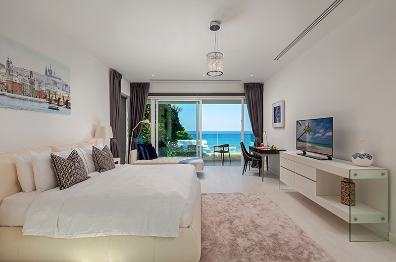 Villa Summer Estate Master Bedroom with TV and Sea View | Natai, Phang Nga