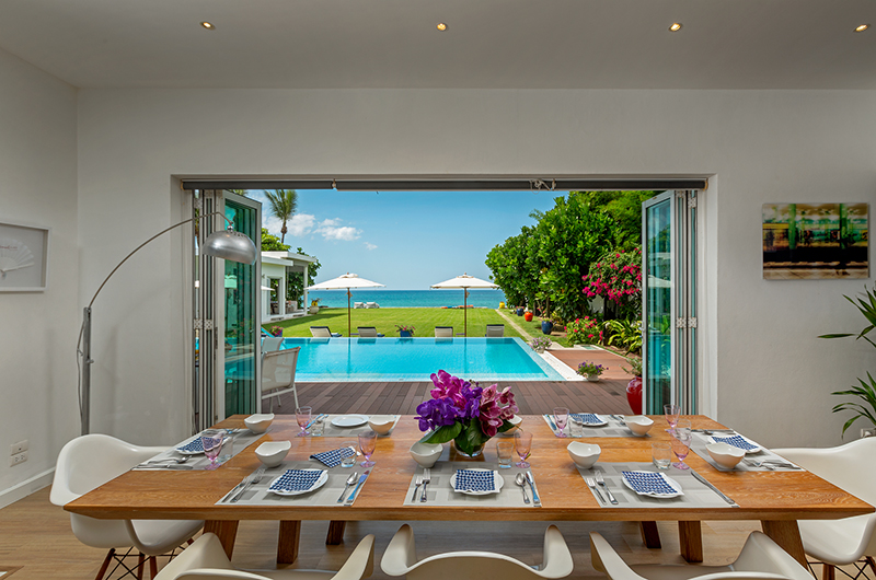 Villa Summer Estate Indoor Dining Area with Pool View | Natai, Phang Nga