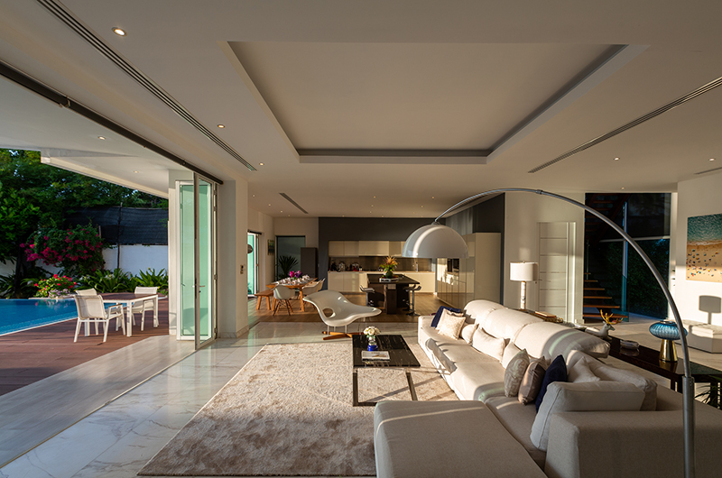 Villa Summer Estate Indoor Living Area with View | Natai, Phang Nga