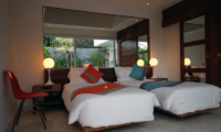 Chakra Villas Villa Kalila Twin Bedroom with TV | Seminyak, Bali