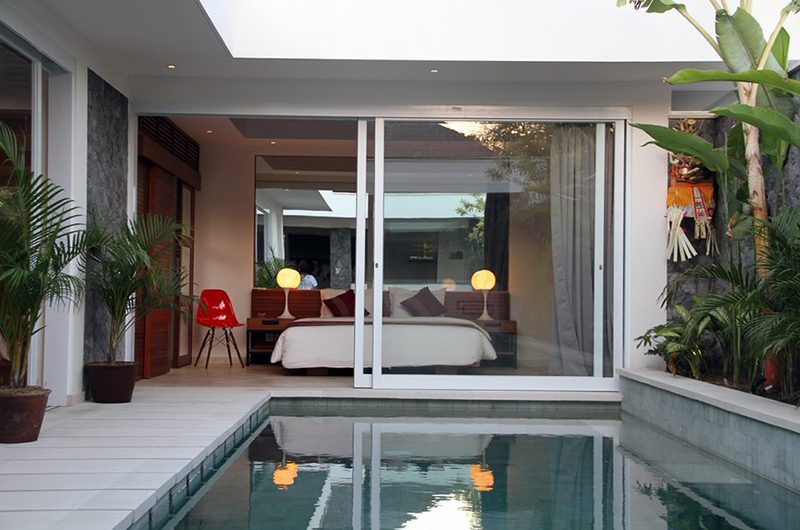 Chakra Villas Villa Kalila Bedroom with Pool View | Seminyak, Bali