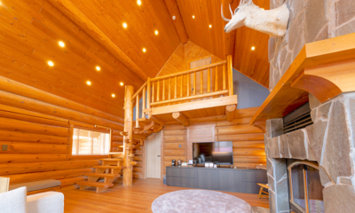 Villa Rusutsu Deluxe Villa Living Area with TV | Rusutsu, Japan
