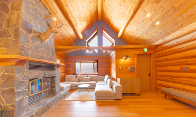 Villa Rusutsu Deluxe Villa Living Area with Wooden Floor | Rusutsu, Japan