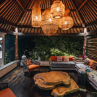Villa Palem Open Plan Lounge Area at Night with View | Tabanan, Bali