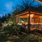 Villa Palem Open Plan Lounge Area View at Night | Tabanan, Bali