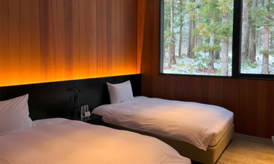 Villa El Cielo Bedroom with Twin Beds | Hakuba, Nagano
