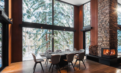 Villa El Cielo Dining Area with Snow View | Hakuba, Nagano
