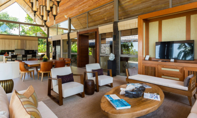 Purana Residence Indoor Living and Dining Area with TV | Bophut, Koh Samui
