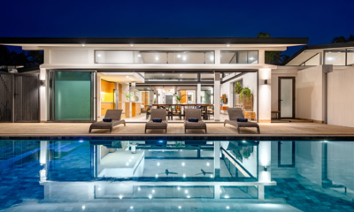 Twin Villas Natai Villa North Sun Beds at Night | Natai, Phang Nga