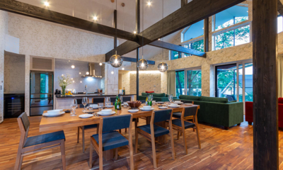 Kitsune House Living, Kitchen and Dining Room | Hirafu, Niseko