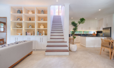 Villa Maya Canggu Living and Dining Area with Up Stairs | Canggu, Bali