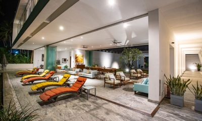 Villa Sielen Diva Pool Side Living Area at Night | Talpe, Sri Lanka