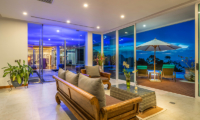 Villa Solaris Lounge Area with Pool View at Night | Kamala, Phuket