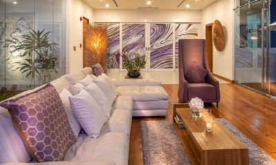 Villa Solaris Lounge Room with Wooden Floor | Kamala, Phuket